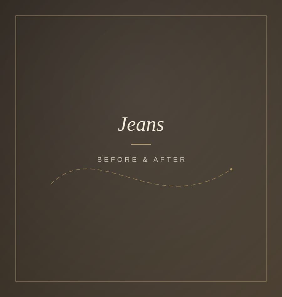 Before and after: jeans tapered from bootcut to a modern slim leg