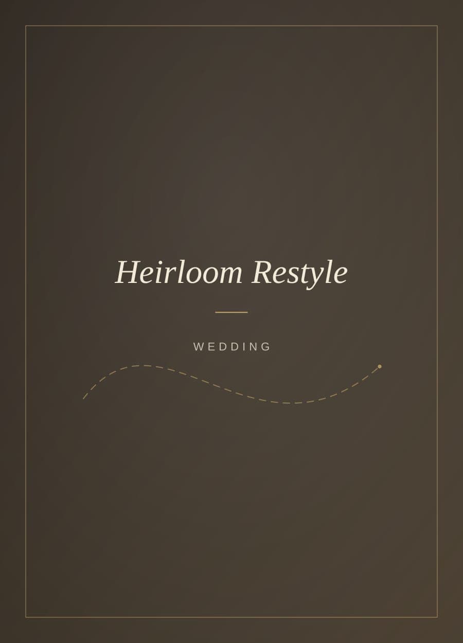 Vintage heirloom wedding gown restyled with a modern neckline