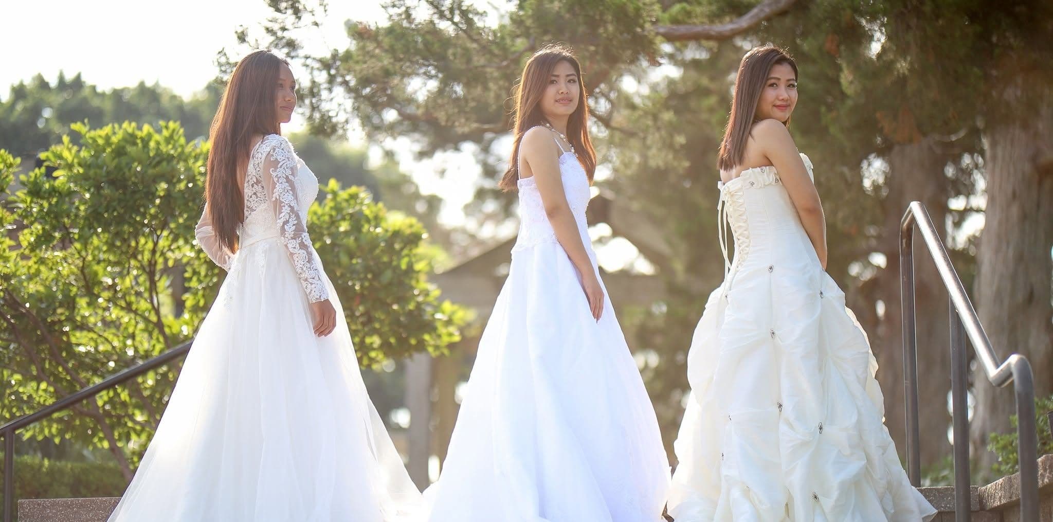 Bridesmaid dress alterations in Tulsa — hemming a chiffon gown